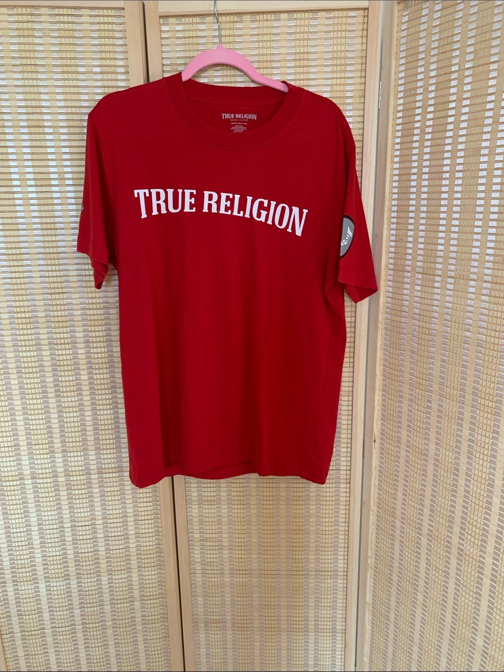 True Religion Red Crewneck Tee with White Logo